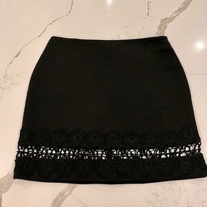 TOPSHOP Black Crochet Mini Skirt Womens Sz 6 Lace Floral Hem Work School